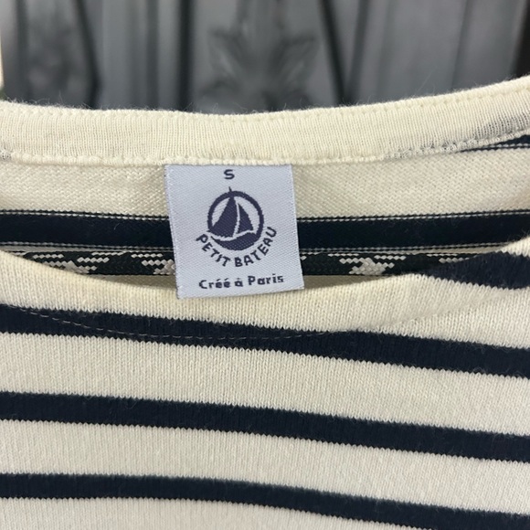 Petit Bateau Women’s Size S Navy and White Striped Sailor Tee Never Worn. - Picture 2 of 3